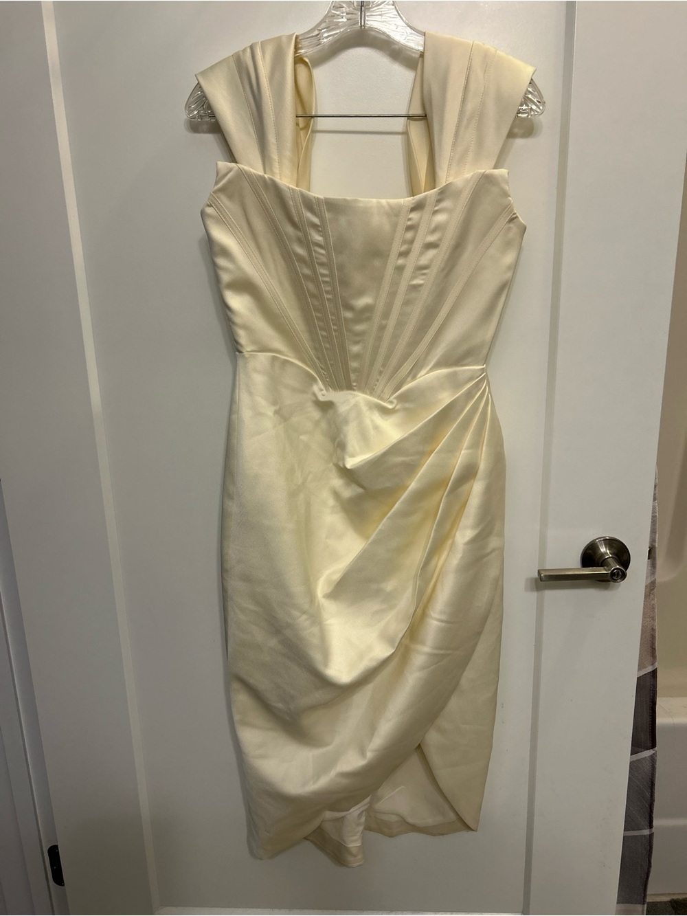 Beulah I Do Satin Elegant Corset Dress in Ivory - Picture 2 of 12